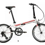 Zizzo Liberte 8 - Speed 20" Wheel, Aluminum Folding Road Bicycle for All Genders, Silver and Red