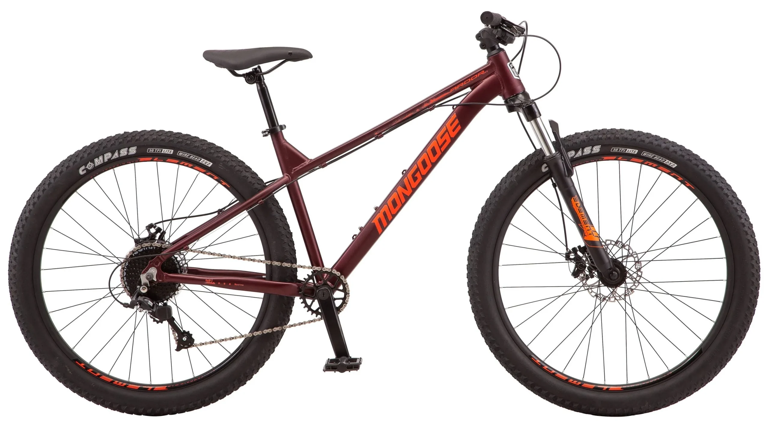 b4e1f5cd6f2eb8a9c3e643c7018dcc0dde88020aede3063084d4e07e737c752a.webp Mongoose 27.5" Ardor Mountain Bike, 7 Speeds, Maroon - Image 1