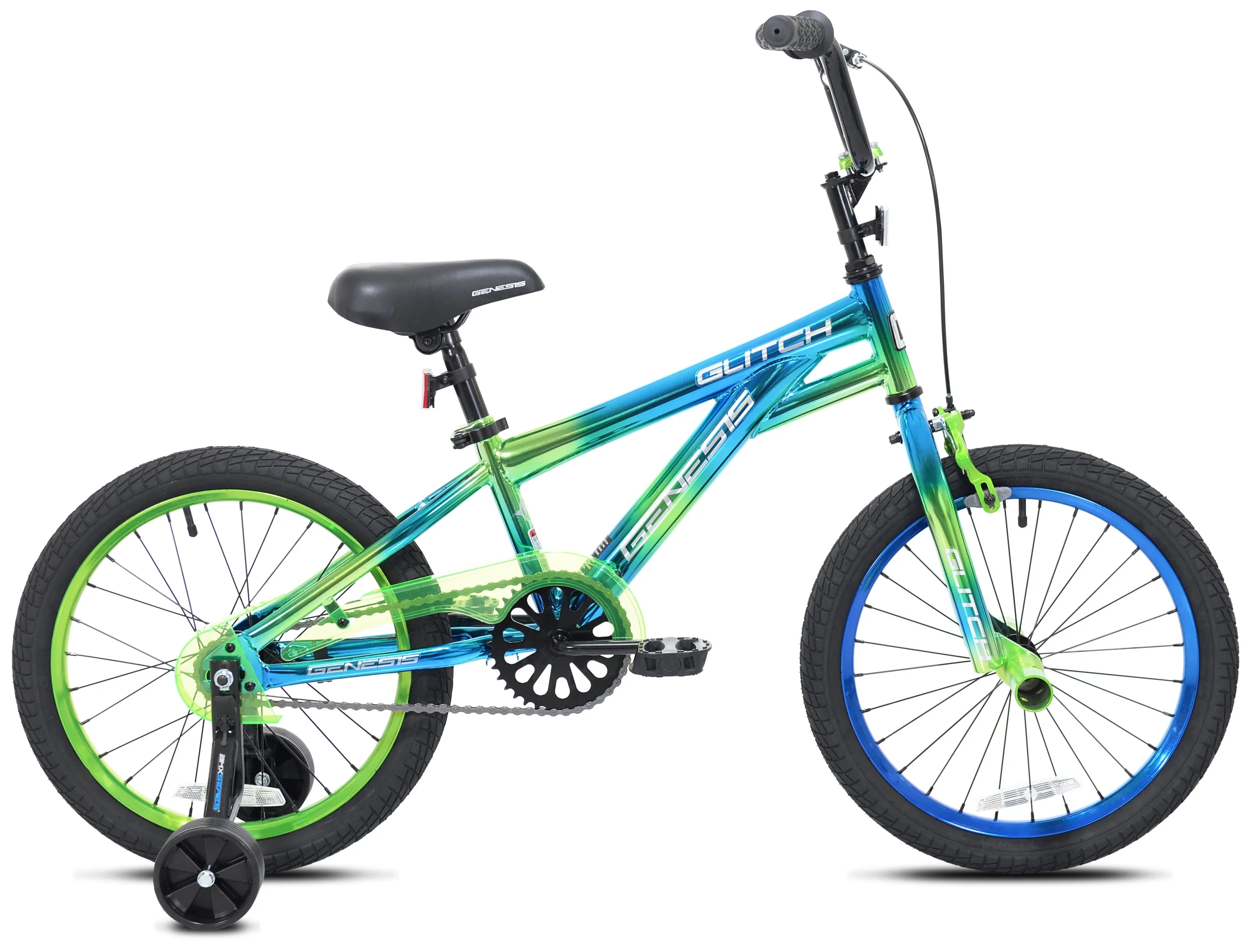 b5059c9f62e69461e2971a5624baf0c2ad4a08dd48a4d9c43e6e1f9cb6e4d9dd.webp 18" Glitch Boy'S BMX Bike, Blue/Green - Image 1