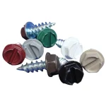 #8 x 1/2 in Galvanized Hex Head Self-Drilling Screws, Musket Brown (100-Pack Bag)