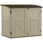 Suncast 34 Cubic Ft Horizontal Compact Outdoor Storage Shed, Sand