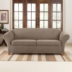 Sure Fit Stretch Pique 2 Cushion Sofa Slipcover - Taupe