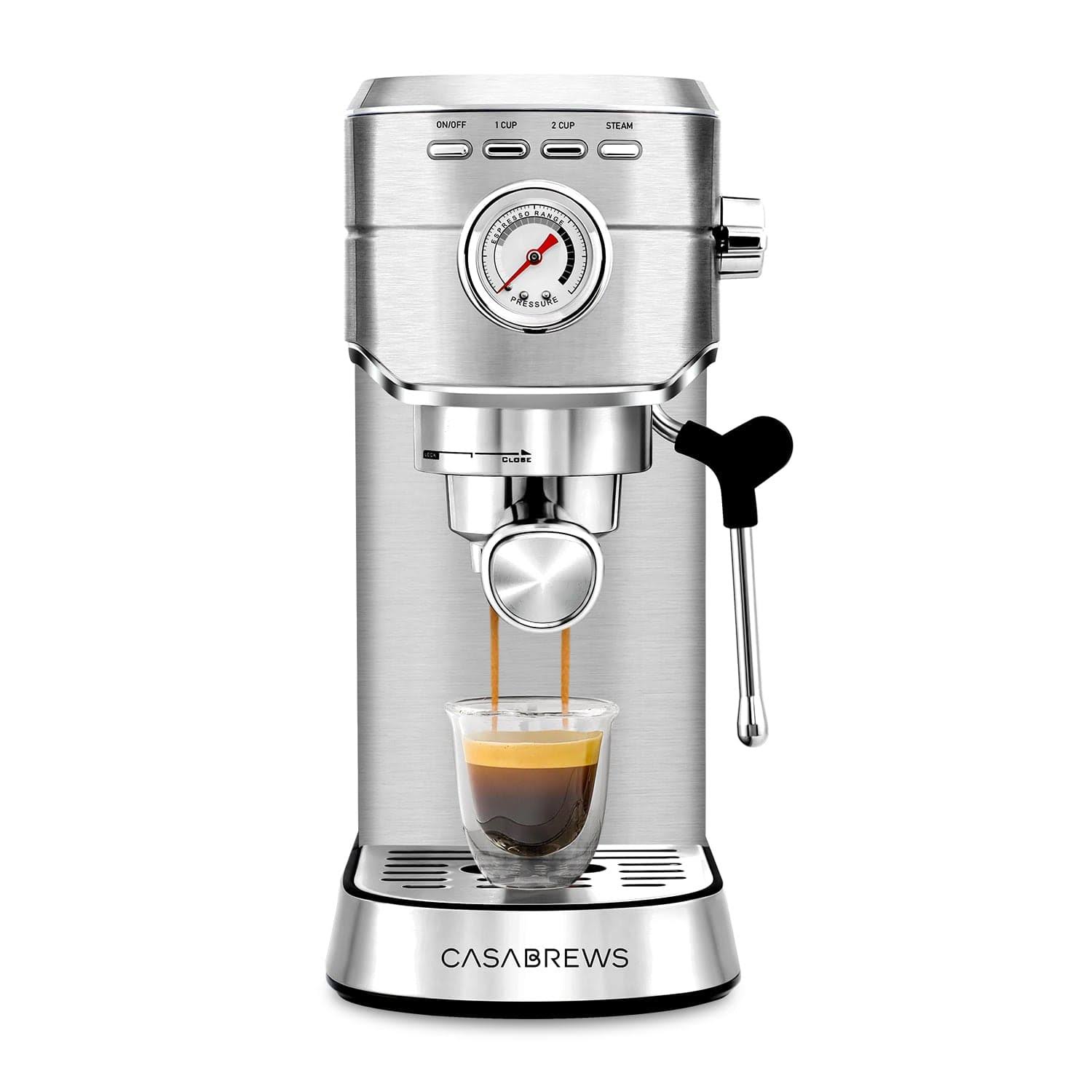 b5250bcd0efcb8e6d488b2abecda6c159c991e1cab5a7fd23550095d65f859bd.jpg Casabrews CM5418 Compact 20-Bar Espresso Machine with Stainless Steel Milk Frother - Image 1