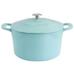 Martha Stewart Enameled Cast Iron 7-Quart Dutch Oven with Lid ,Turquoise