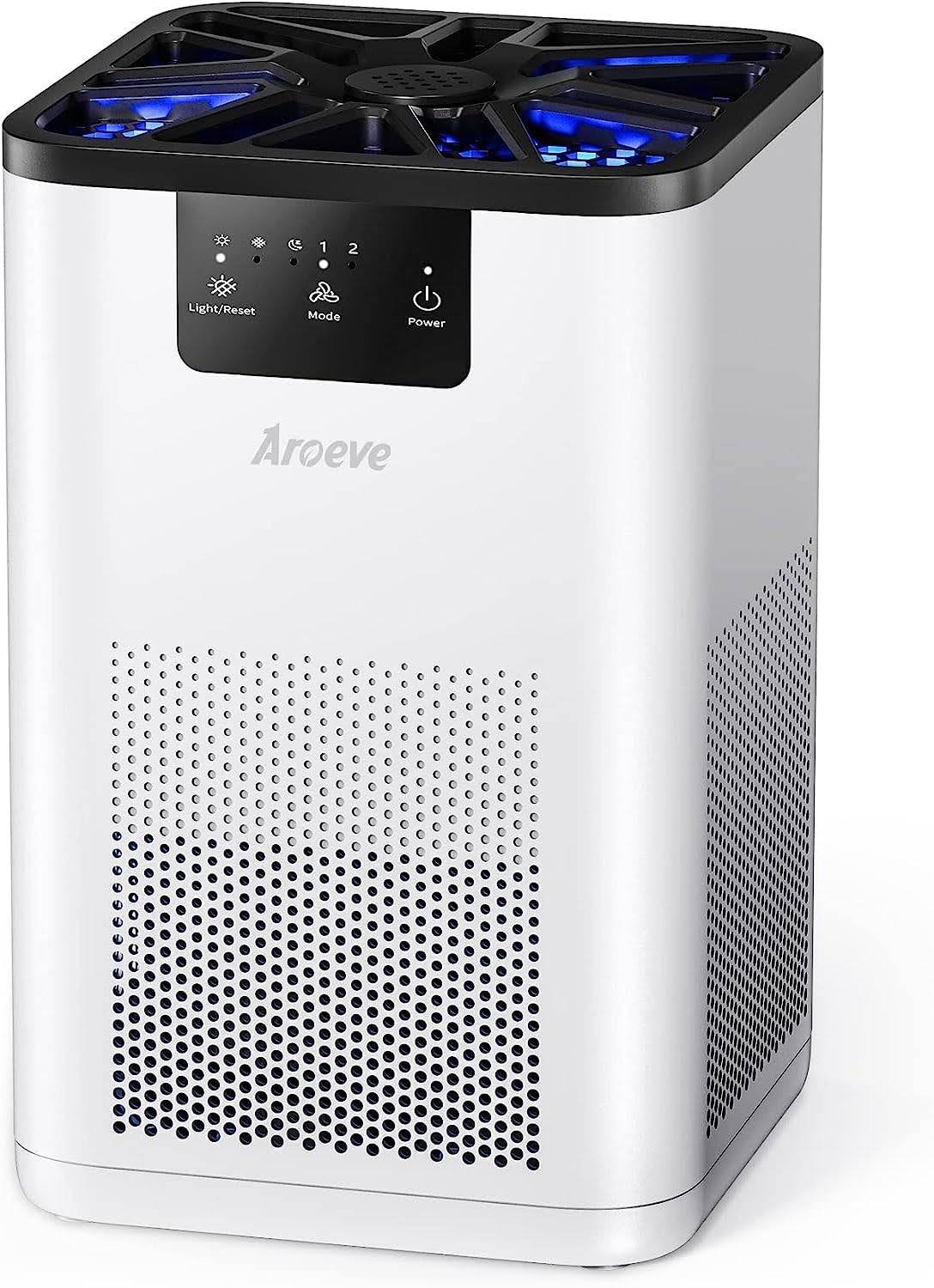 b5382be28e6c28e7dd149807412e8f2dd836c5fdc54c69ec0b3fffcc7a63480e.jpg AROEVE Air Purifiers for Bedroom H13 True HEPA Air Purifier with Aromatherapy Function for Pet Smoke Pollen Dander Hair Smell 20dB Air Cleaner for - Image 1