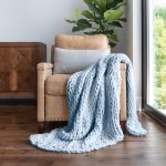 Home Spun Home Collection Premium Chunky Knit Blanket, Size One Size - Light Blue