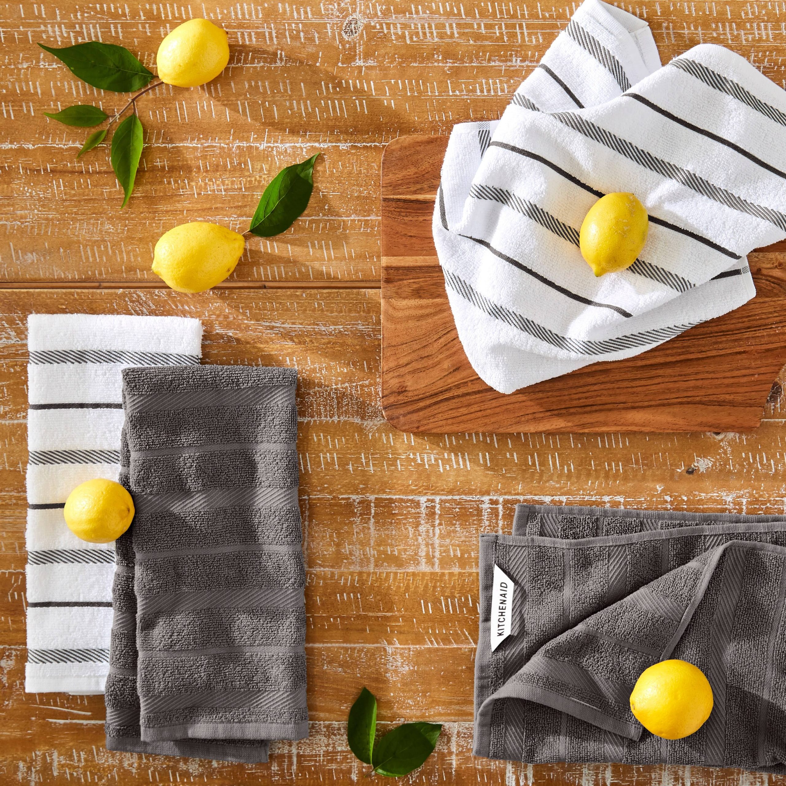 b5701bdf7e79b3d83070eb743fd6e966c839ffc6e87381467b6ae9592e5af8a5.jpg KitchenAid Albany Kitchen Towel, Set of 4 - Charcoal Grey - Image 1