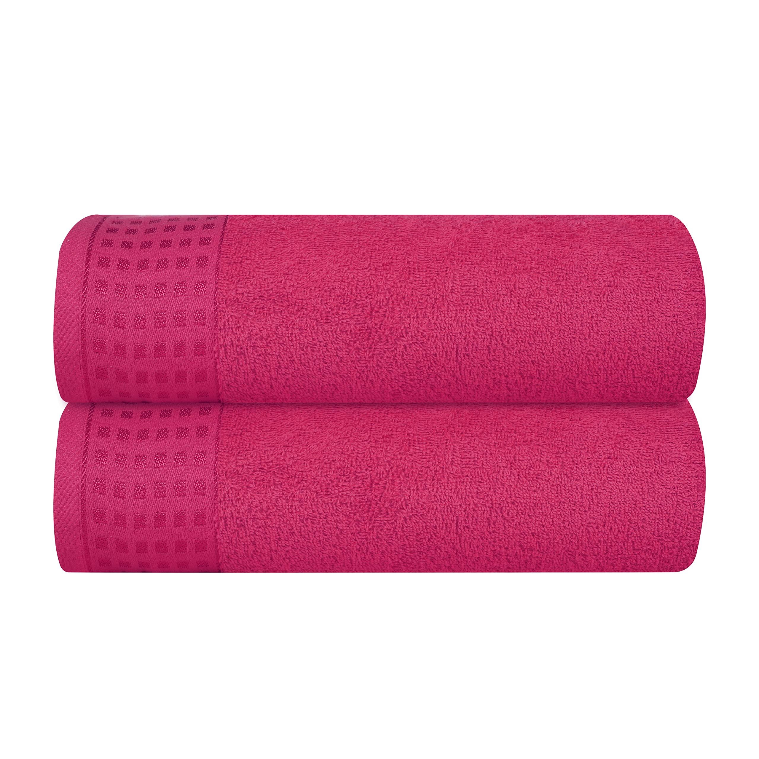 b574accac6ea3b09660b6e81809691114c7c8d08366716895533b693e16d829e.jpg GLAMBURG 100% Cotton 2 Pack Oversized Bath Towel Set 28x55 Inches, Ultra Soft Highly Absorbant Compact Quickdry & Lightweight Large Bath Towels, Ideal - Image 1