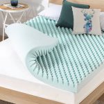 Mellow 4 inch Cooling Gel Egg Crate Memory Foam Mattress Topper, Short Queen, Blue