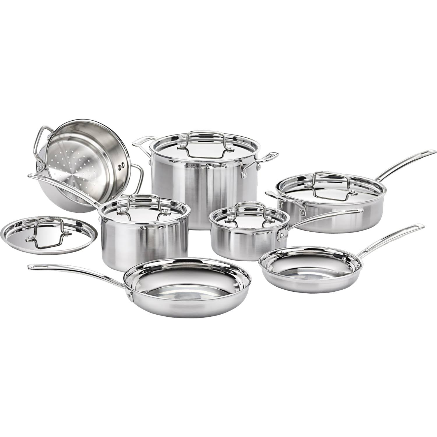 b5a01d8df95944885a2f26a96edc4aa63fadff4289f8c76d84b8562eb5b7a196.jpg Cuisinart MultiClad Pro 12-Piece Stainless Steel Cookware Set - Image 1
