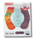 Dash Mini Waffle Maker A Waffle Iron with 7 Removable Plates and Storage, Blue