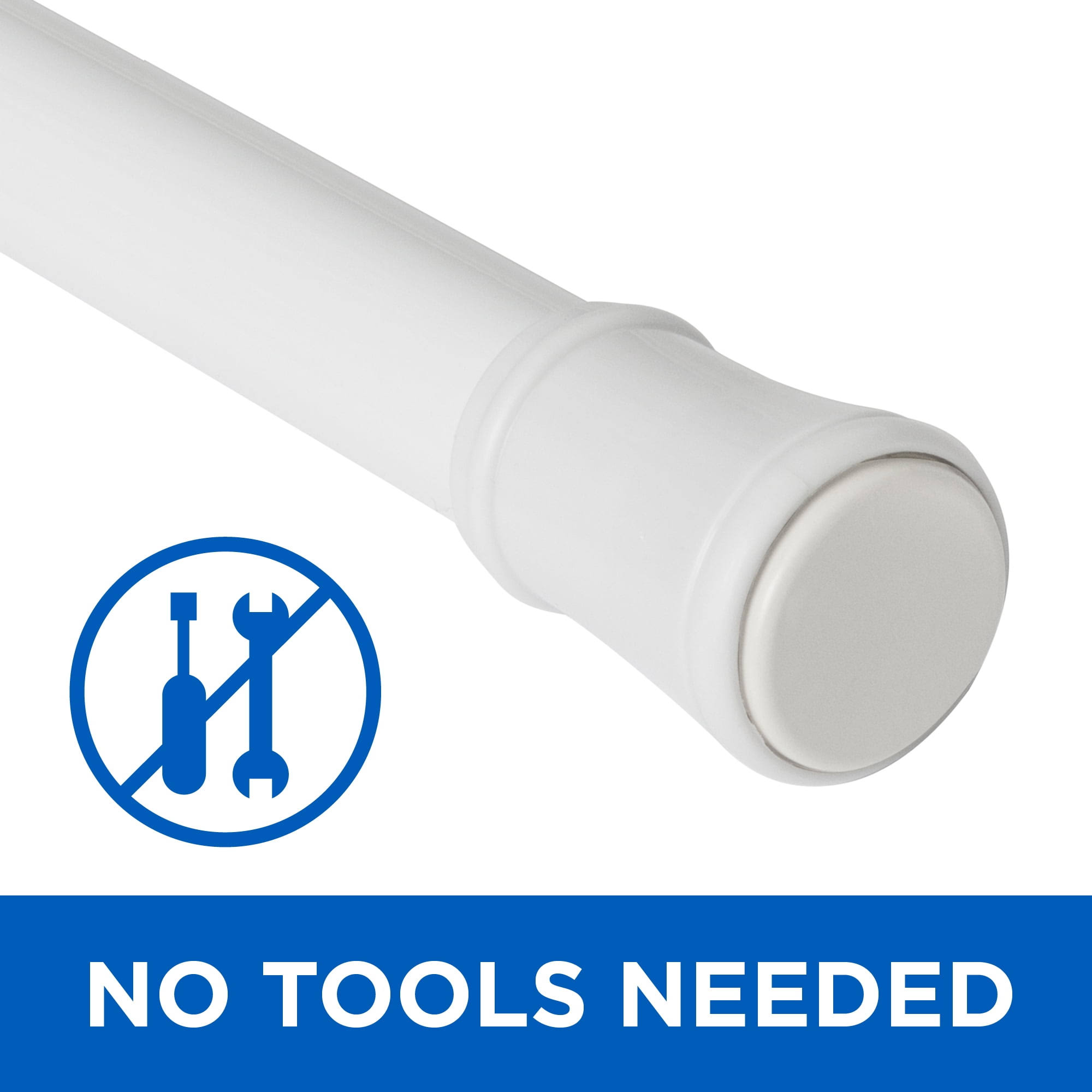 b5c3a8f09aee7df36991ed8e9b2da4811fa0c77bd06eba9ff5d411de1af7af47.jpg Mainstays White 48 - 84" Adjustable Tension Curtain Rod - Each - Image 1