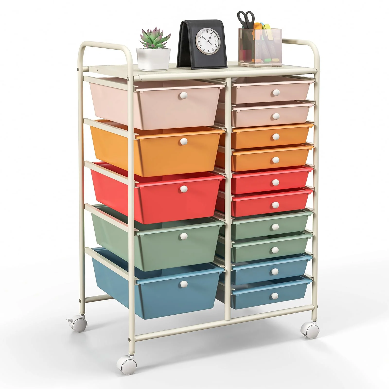 b5d39f92657fa7aeada017a22105132aa9e0d63466018e3f294e991148735659.webp GOFLAME 15-Drawer Rolling Storage Cart - Image 1