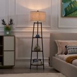 Snowhill 59" Column Floor Lamp Mercer41 Base Finish: Black/Walnut