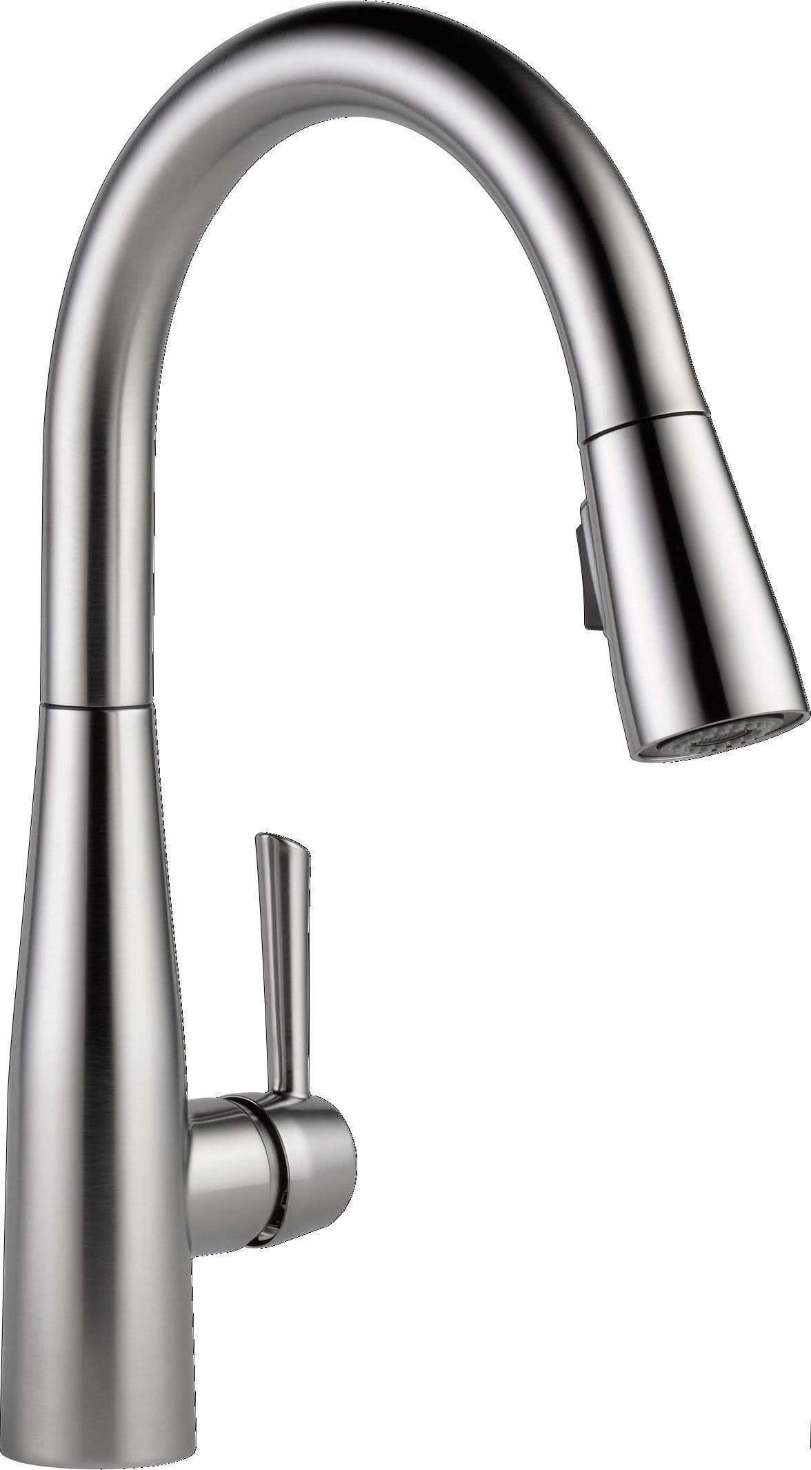 b5e7c65d02593e9e72d71a51eac8d9f9c244707849654681d50ace1a8aee8f71.jpg Delta 9113-AR-DST Essa Single Handle Pull-Down Kitchen Faucet - Arctic Stainless - Image 1