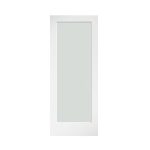EightDoors 28 in. x 80 in. x 1-3/8 in. 1-Lite Solid Core Frosted Glass White Finished Wood French Interior Door Slab, White Primed