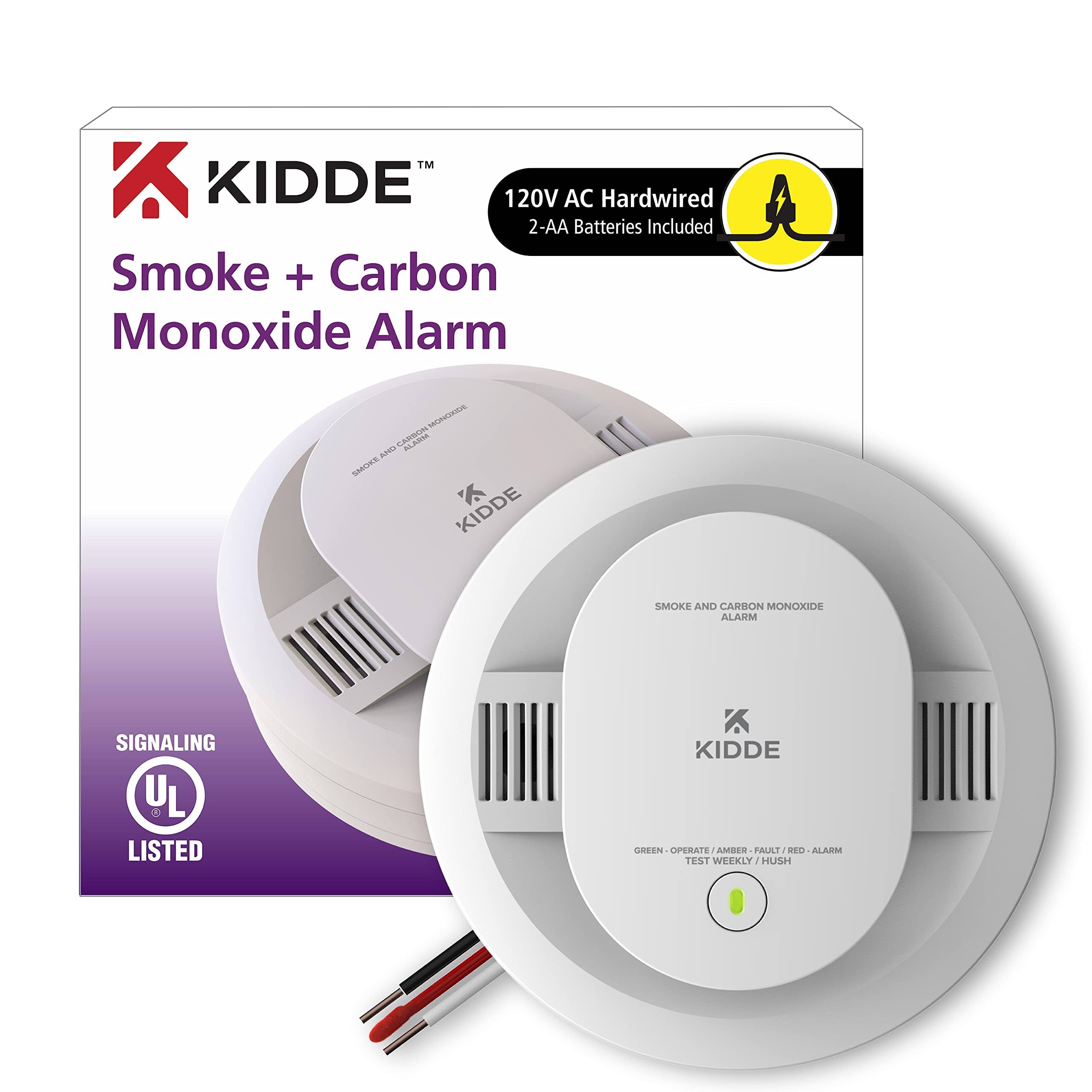b60e28d5bb4d23bc3a986fcf52064cc245fedea48f4f848a1740773febf94ce3.jpg Kidde Hardwired Smoke & Carbon Monoxide Detector, AA Battery Backup, Interconnectable, LED Warning Light Indicators - Image 1