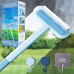 Magic Window Screen Cleaner Brush 4 in 1 with Handle, Also Suitable for Window Washer Squeegee Kit, Window Track or Seal Cleaning Tools