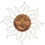 Metal Eclectic Celestial Sun Face Designed Wall Décor