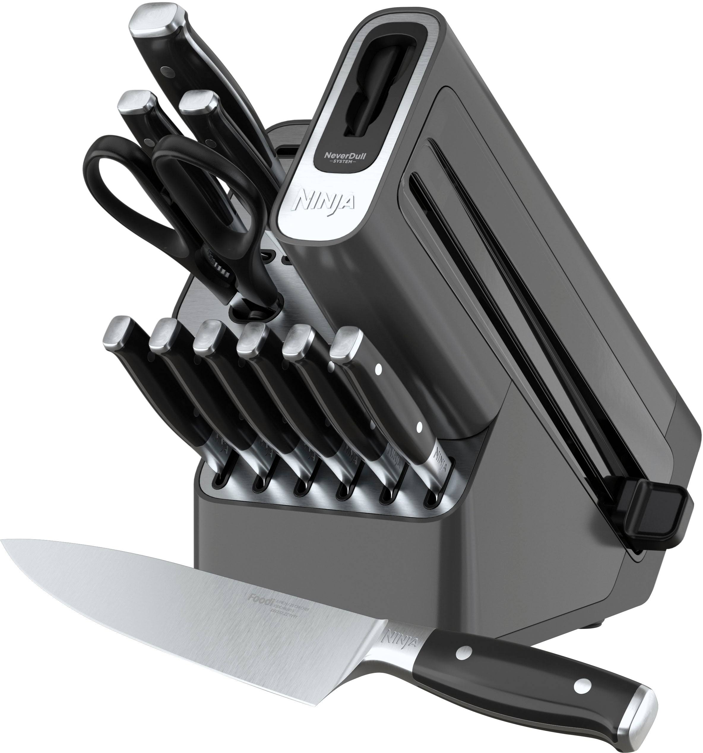 b658aec406fc6b407dbe7544cf1a2975d15f88b984d6ab9ed83a1eab9e172722.jpg Ninja Foodi NeverDull Premium 12-Piece Knife Block Set - Image 1