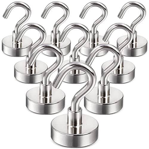 b658bcb94491ccc30aef3a80e647f6d670b02edf175445ee8d48790e689c65f0.jpg DIYMAG Magnetic Hooks 25lbs Strong Magnet Hooks for Kitchen Home CR - Image 1