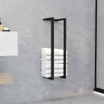 vidaXL Towel Rack Black 5"x5"x23.6" Iron