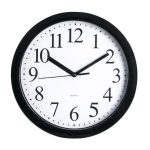 Realspace Round Quartz Analog Wall Clock, 9"D, Black