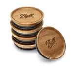 Ball Jar Wooden Storage Lids, 5-Pack, Regular, Brown