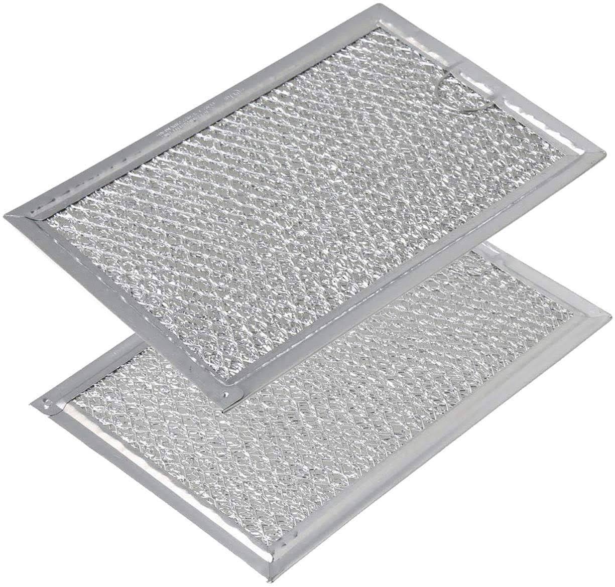 b69d90ebe2c92d97dd7faf6f59f081fe9bd68b7f58f6822e403572aa4f4266e1.jpg Compatible Aluminum Microwave Grease Filters for GE WB06X10608 AFF77-M 2 Pack - Image 1