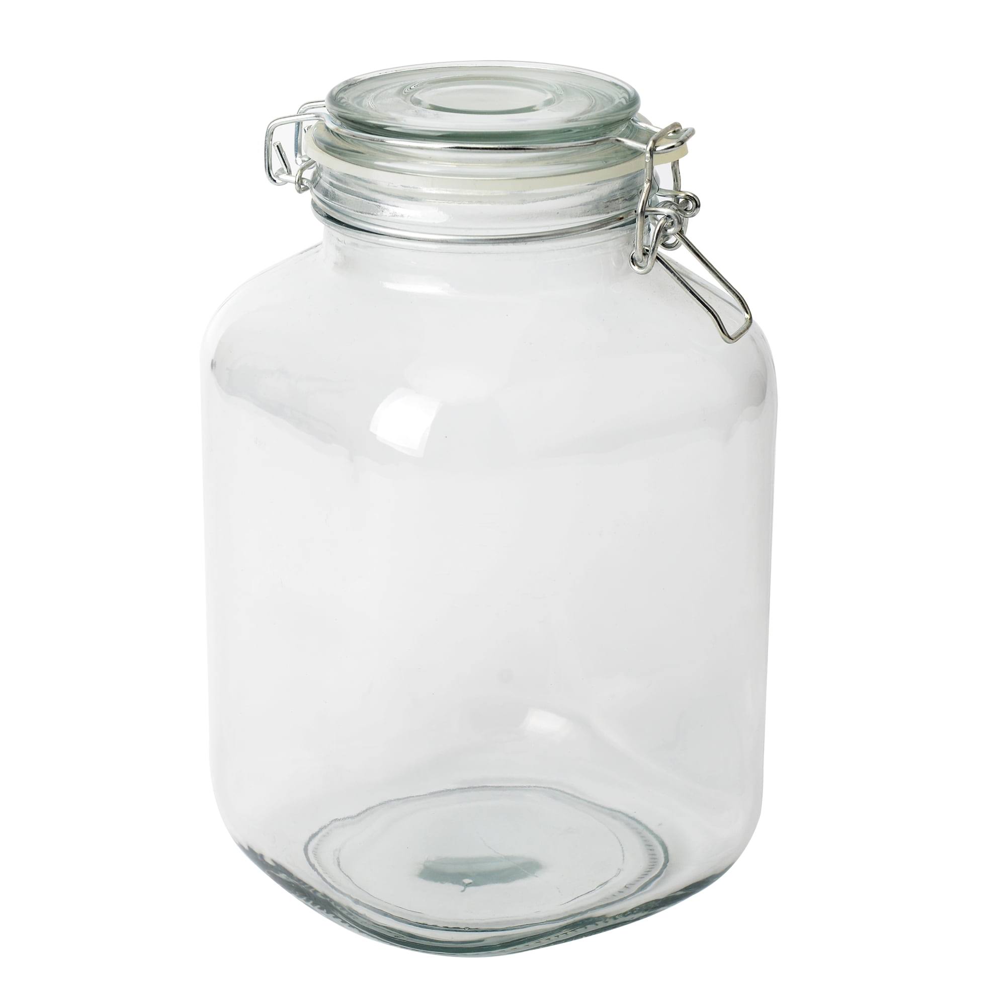 b6af1134e24b8cdc865280acbcf4050c5b12b171aee4ec374c1b8c88b00c2d44.jpg Mainstays Kitchen Storage 106oz Clear Glass Lock Lid Jar - Image 1