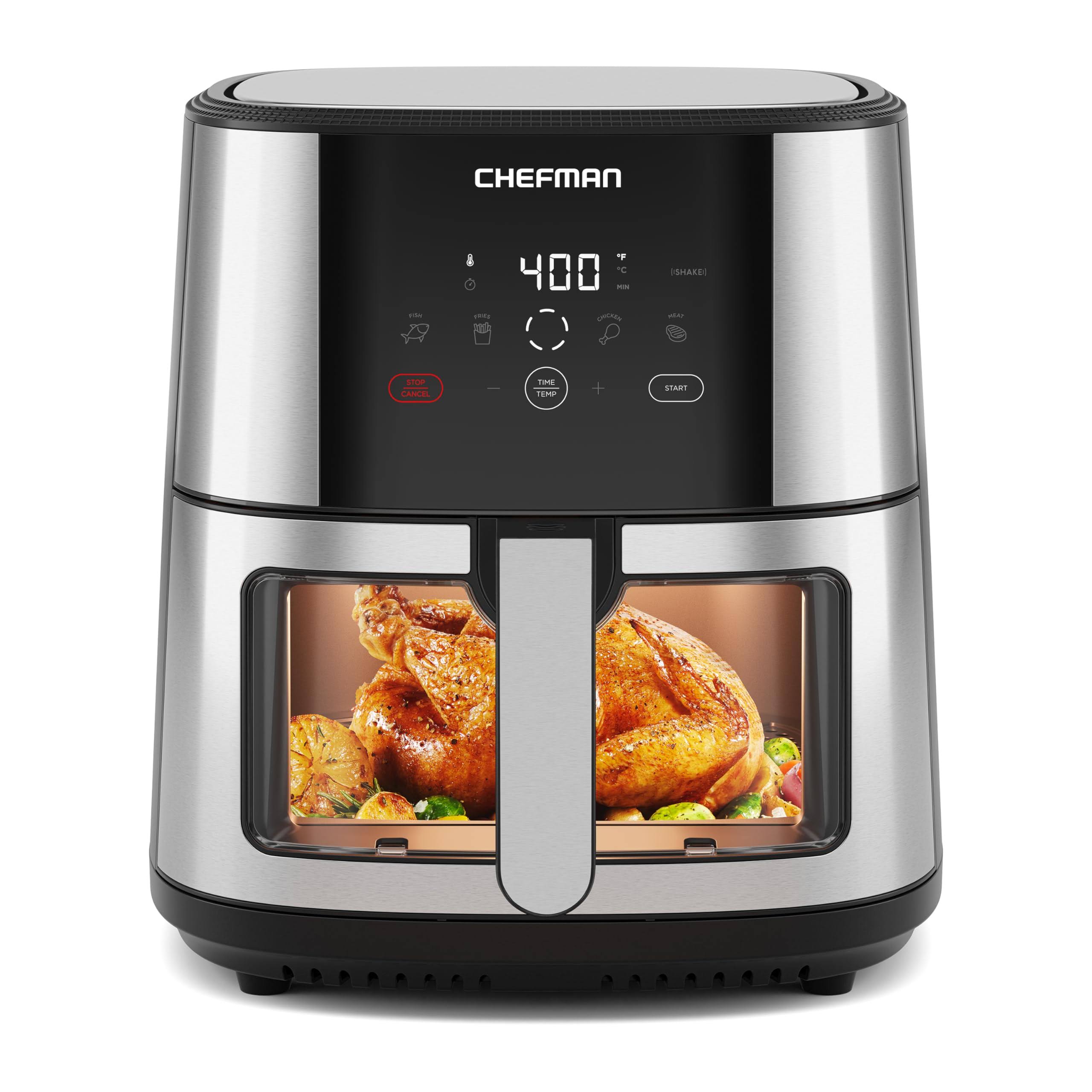 b6b9eb35a9d67f6d556ce737bb2417c499f81ca15805a65e098569c7facb0f88.jpg Chefman TurboFry Touch 8-Qt. Air Fryer - Stainless Steel - Image 1