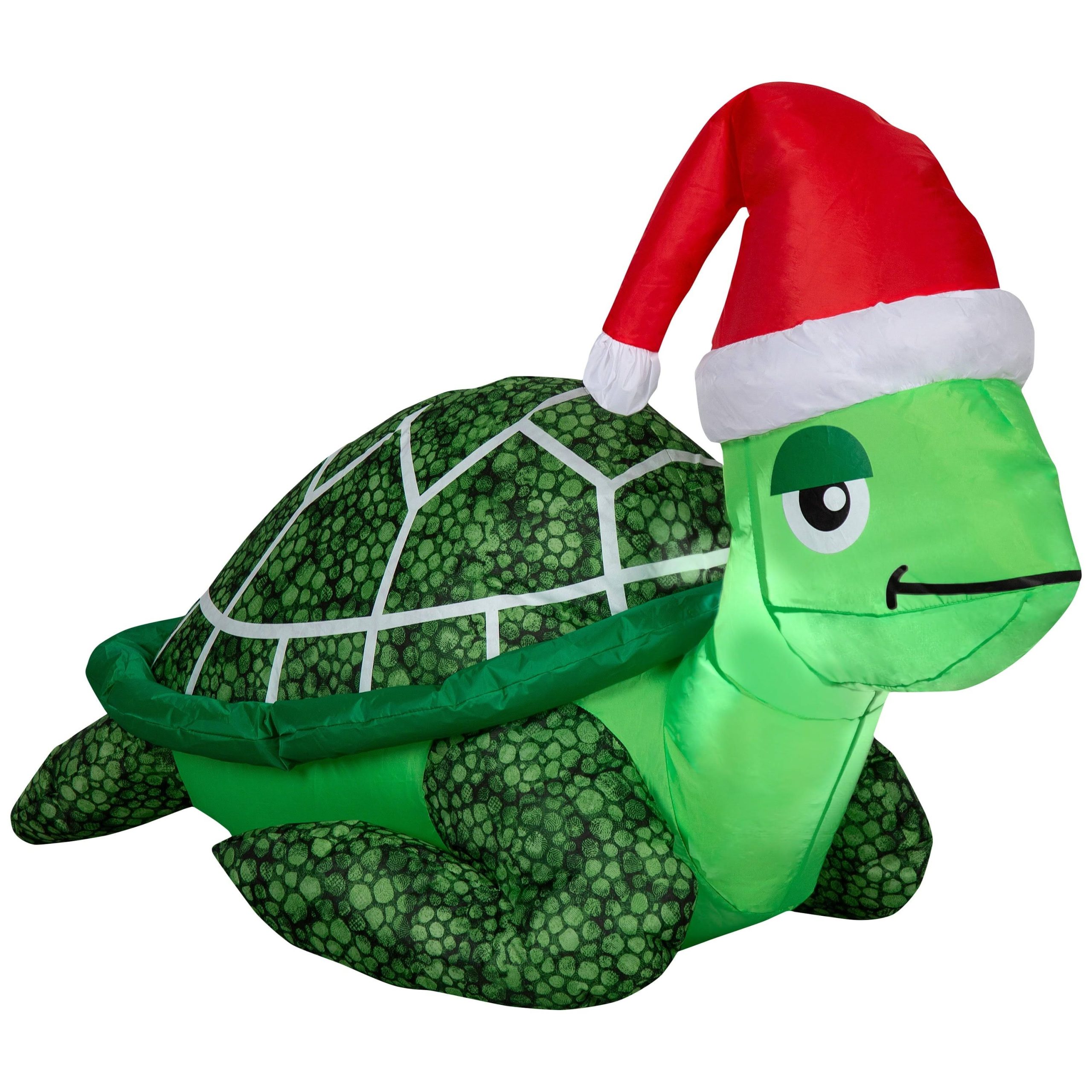 b6c52f82741083b3c2d2d79e691a1598f3cacf195198a1f75860ff9ab4d4efa8.jpg Airblown Inflatables 3.2 Foot Christmas Sea Turtle, by Holiday Time - Image 1