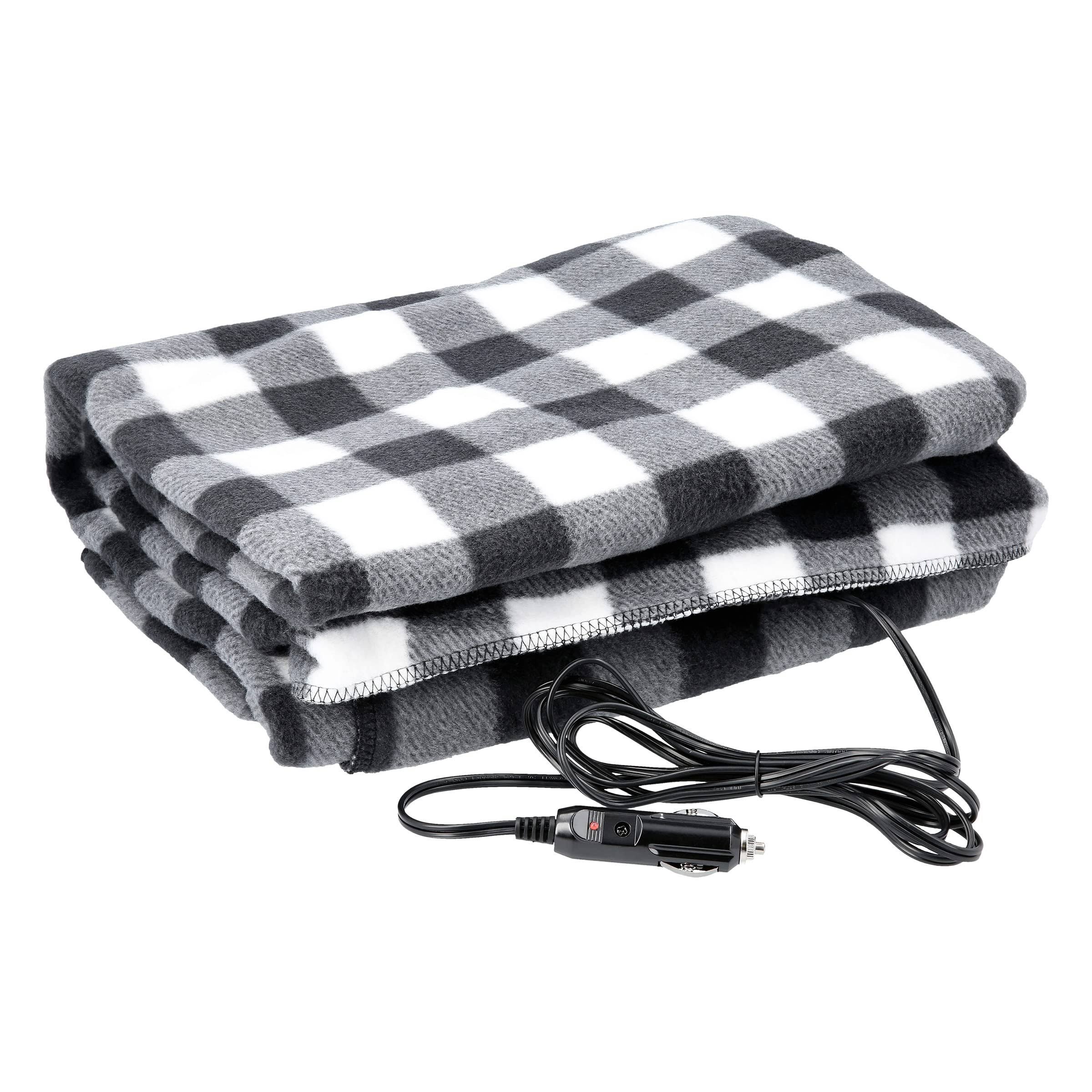 b6d3d80a5e1b3036a129c39c6a4cd34d5154474748e67cf9986402cd531c9660.jpg Stalwart 12 Volt Plaid Electric Blanket for Automobile - Image 1