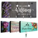 Personalized Key Holder for Wall - Custom Key Hanger with Family Name | 12 Designs, 8 Background Options | Housewarming Gifts for New Home, Wedding