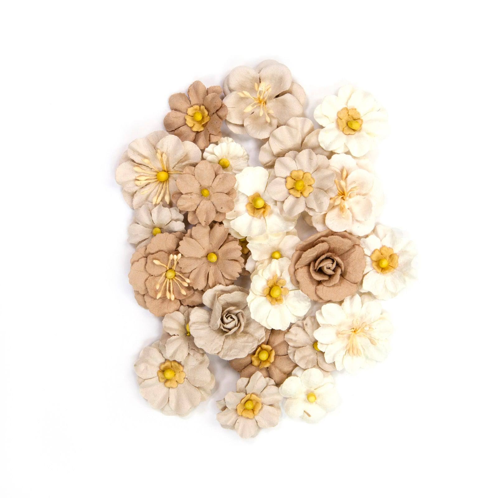 b734d2812a17234eb00f5004a1c5b5584c031abcb3fa8d173f6c6aa46da07efc.jpg Recollections Neutral Small Mixed Flowers - 24 ct - Image 1