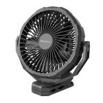 10000mAh Portable Fan 8-inch, Reinforced Clip On Fan Designed for Golf Cart/stroller, Rechargeable Fan with Reinforcer/hook/5h-timer/4 Speeds for Camp