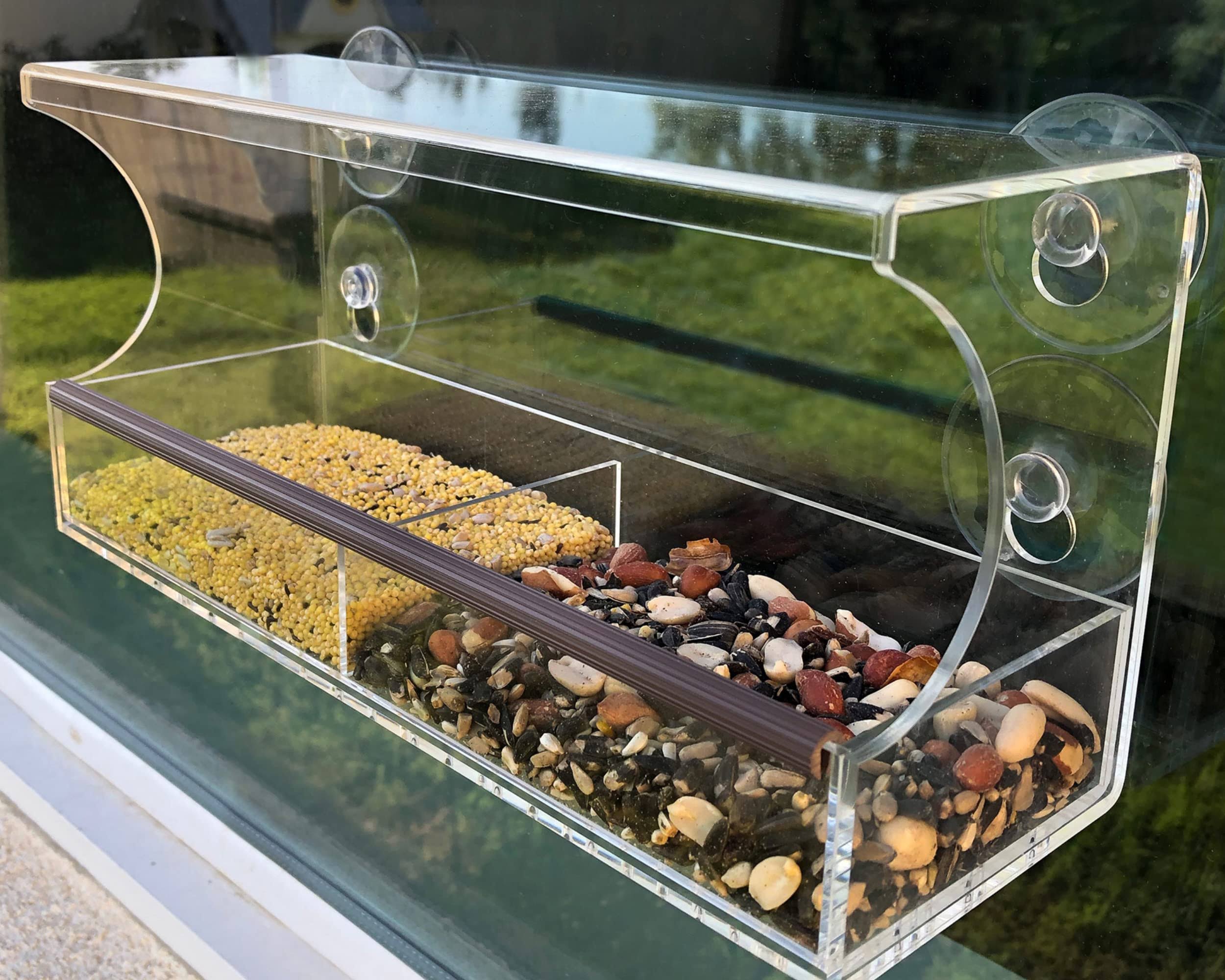 b755fffdabe2a6b90c63d096d61d9a8095701eccf009fbfc2194a015172ecba8.jpg Go Simply Amazing Window Bird Feeder with Strong Suction Cups and Easily Removable Extra Large Seed Tray - Window Bird - Image 1