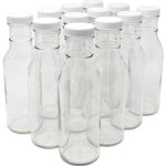 nicebottles Clear Glass Beverage/Sauce Bottles, 12 oz - Case of 12