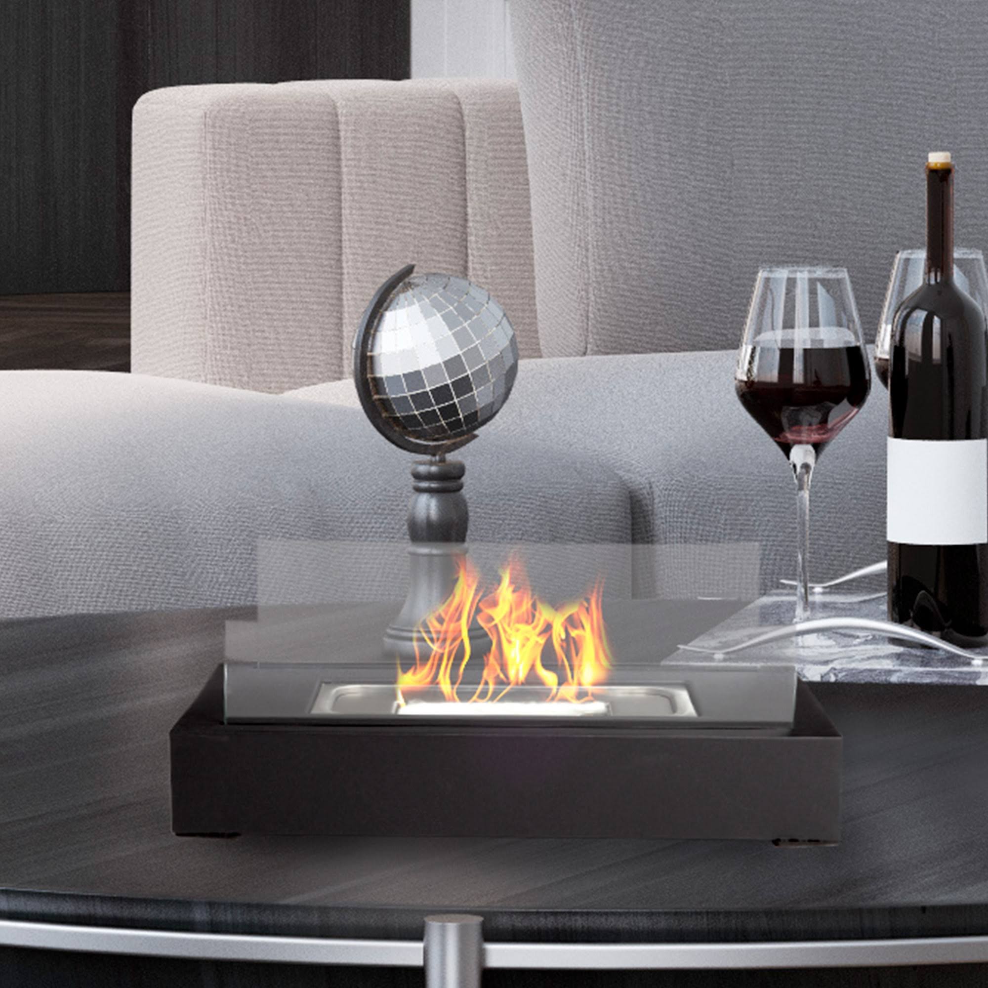 b76db9ffbabbce91b63f3e6f25502292c6d3b79a4f7ef470b535d4375ff7394b.jpg Northwest Bio Ethanol Ventless Fireplace-Tabletop Rectangular Real Flame Smokeless Clean Burning - Image 1