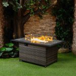 Deko Living 20lbs Wicker GAS Outdoor Firepit Table - COB10002