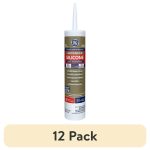 (12 Pack) GE Advanced Silicone Kitchen & Bath Sealant. Pack of 1. Clear 10.1 Fl Oz Cartridge