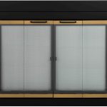Pleasant Hearth AR-1022 Arrington Fireplace Glass Large, Black/Gold Trim