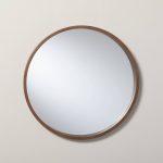 16" Round Wood Framed Wall Mirror Aged Oak - Hearth & Hand with Magnolia