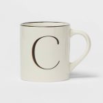 16oz Stoneware Monogram C Mug Ivory - Threshold