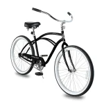 Tracer BORA Beach Cruiser Bike for Adult, 26 in Wheels, Featuring Steel Step Over or Step Through Hi Ten Steel Frame, 1 Speed with Coaster Brake, Hybrid Bike, Black Color