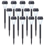 Twinsluxes 12 Pack Solar Pathway Lights,Outdoor Waterproof Garden Lights LED Landscape Lighting Up to 12 Hrs Long,Auto On/Off Dusk to Dawn for