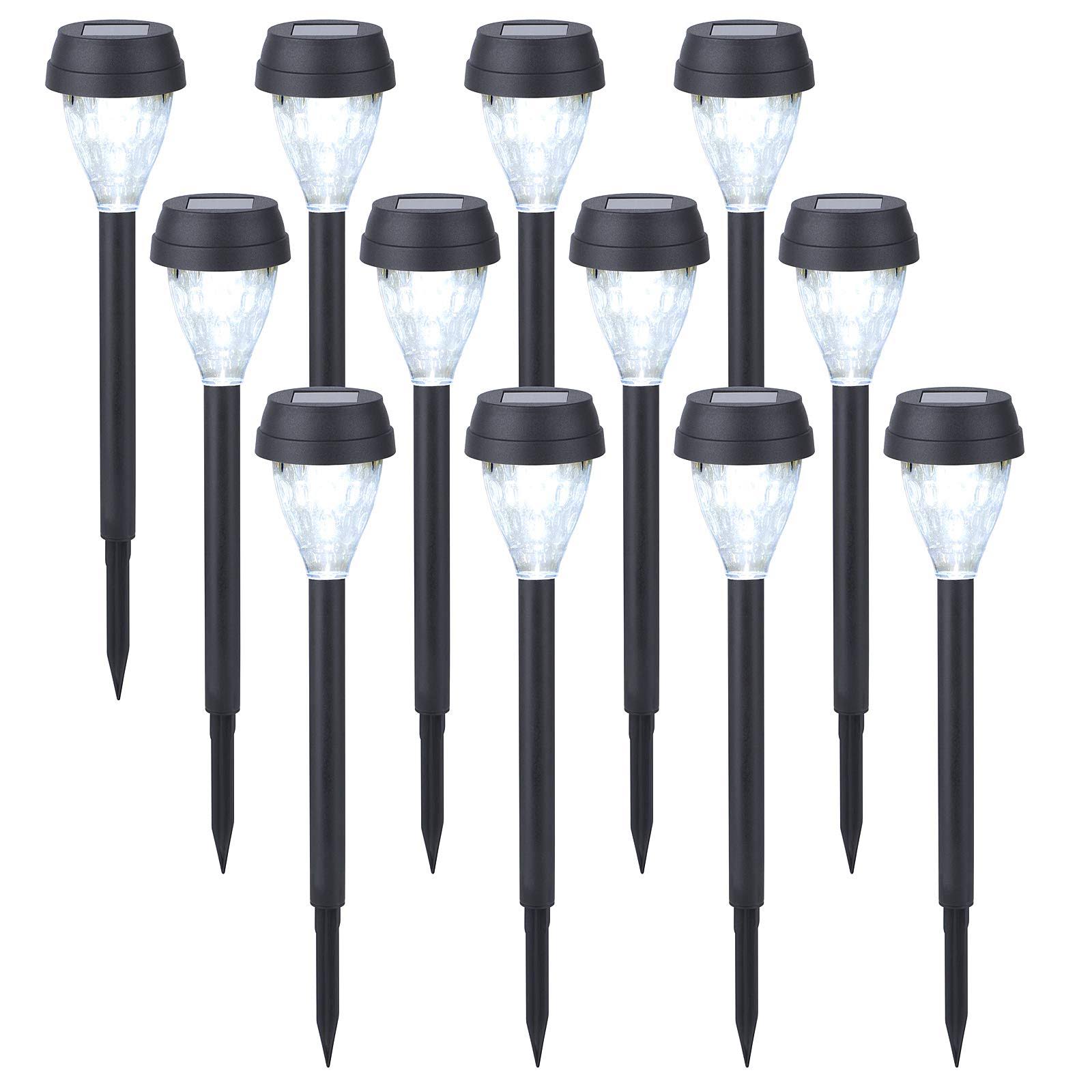 b7cd4e66535a49ae3f35152aa4008b71bedb070d46236d7596603ab7ebe32346.jpg Twinsluxes 12 Pack Solar Pathway Lights,Outdoor Waterproof Garden Lights LED Landscape Lighting Up to 12 Hrs Long,Auto On/Off Dusk to Dawn for - Image 1