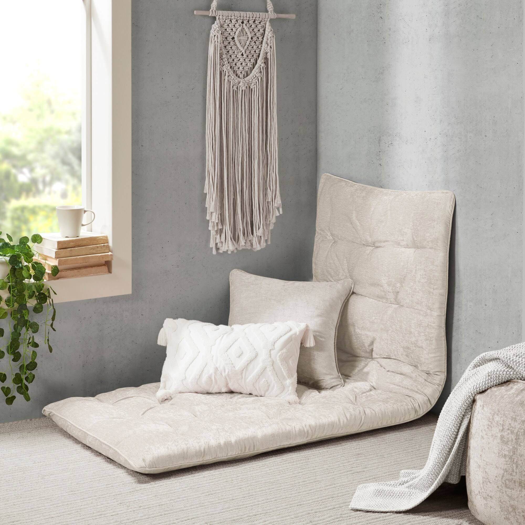 b7d65da8fde9d932e9e50d31c1bb624093d79aa03b6c6057535986e9bcc3f153.jpg Intelligent Design Edelia Poly Chenille Lounge Floor Pillow Cushion, Ivory - Image 1