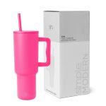 Insulated 40 oz Tumbler with Handle & Straw Lid - Simple Modern Cup