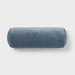 8"x22" Luxe Round Velvet Bolster Decorative Pillow Slate Blue - Threshold
